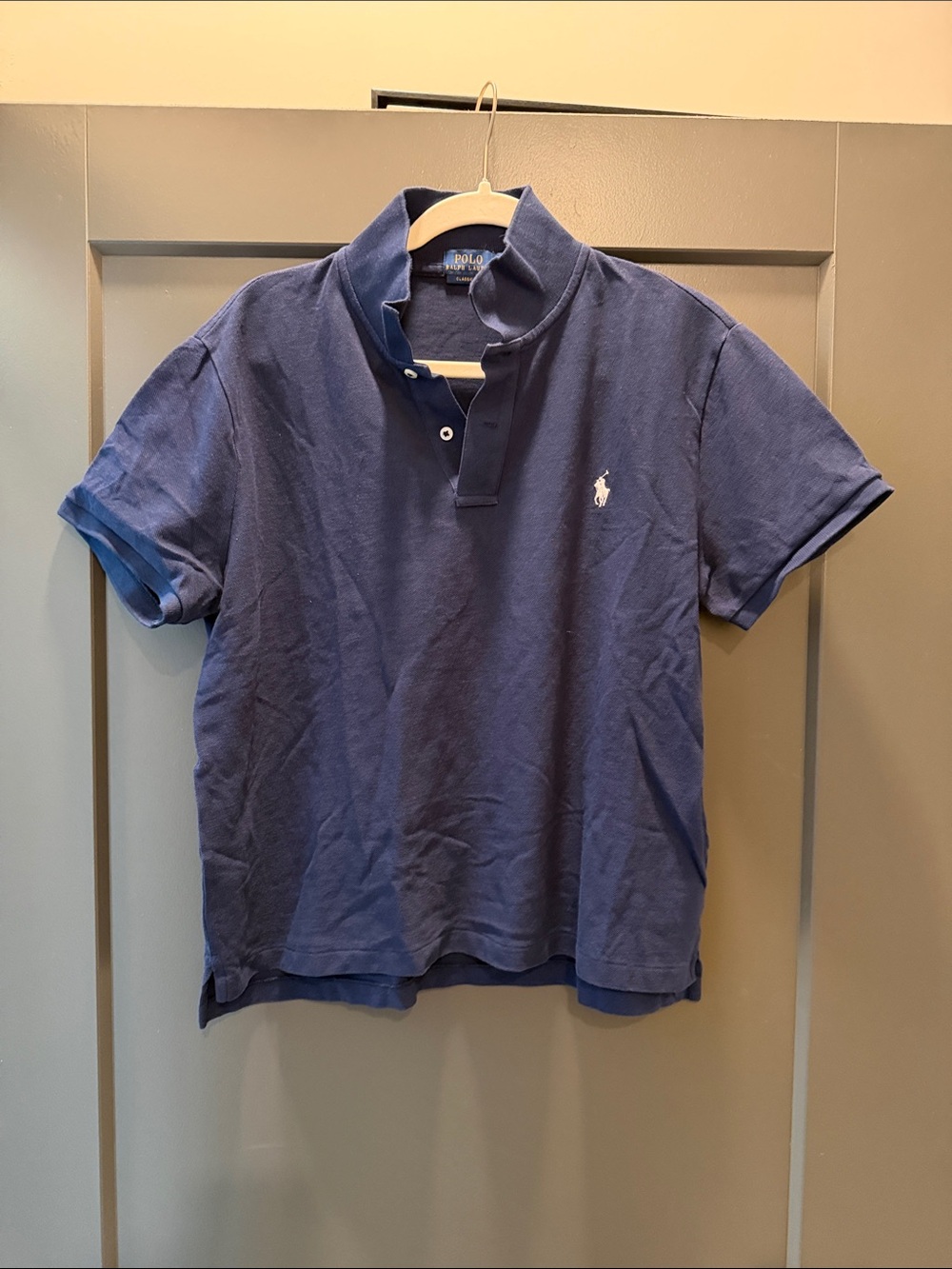 Ralph Lauren Blue Short Sleeve Polo with Embroidered Pony
